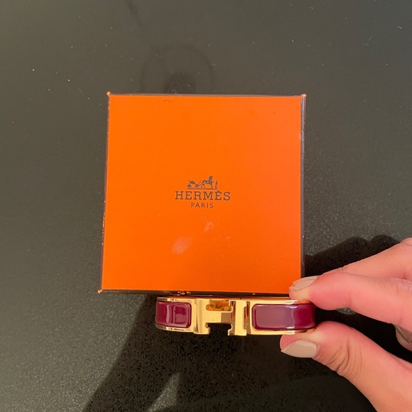 Hermes Jewelry - NEW W/ TAGS Hermès Clic Clac Bracelet Burgundy GM